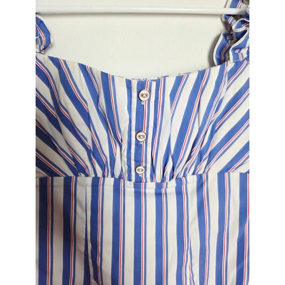 Caroline Constas Off Shoulder Dress Striped Medium M - Picture 4 of 15